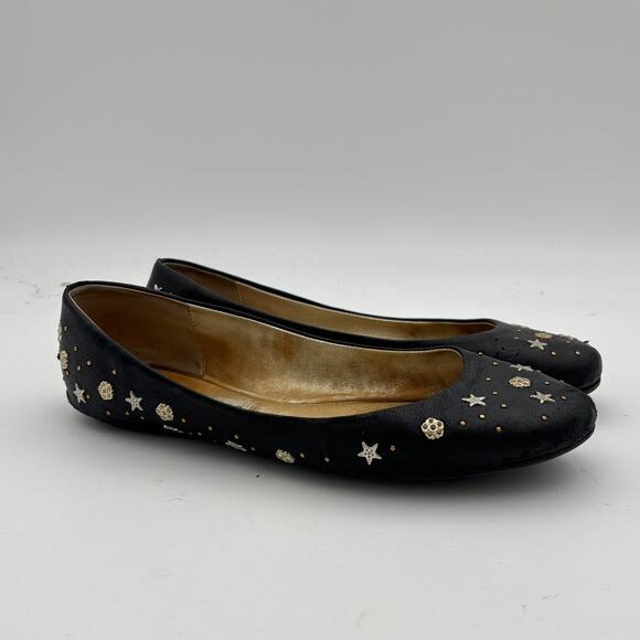 Jimmy Choo Star Studded Leather Ballet Flats Women's 40 - Picture 1 of 15